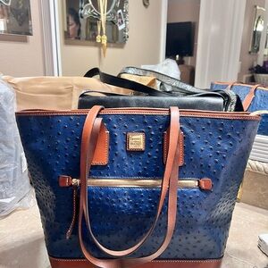 Dooney & Bourke Navy and Tan Tote Bag